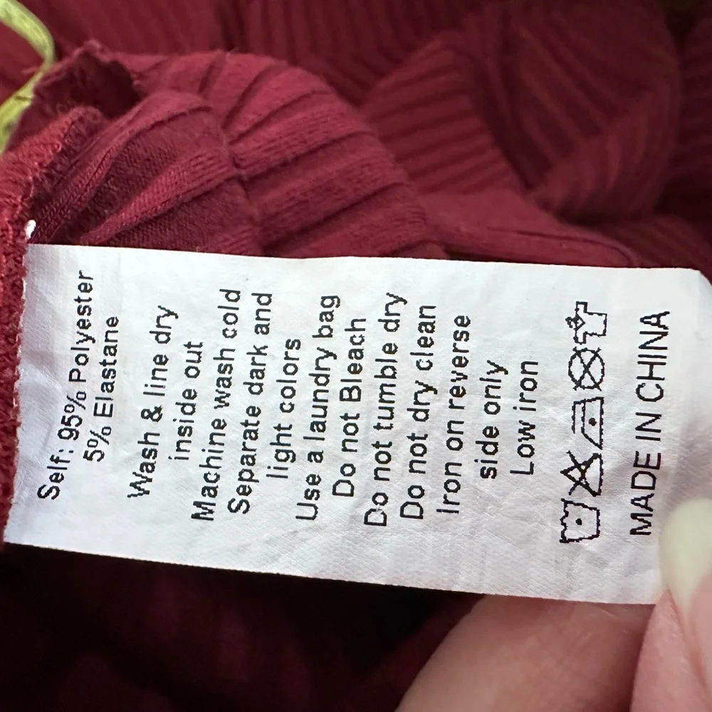 Joyfolie Mia Joy Deep Burgandy Red‎ Ribbed Stretch knit girls Dress size 12